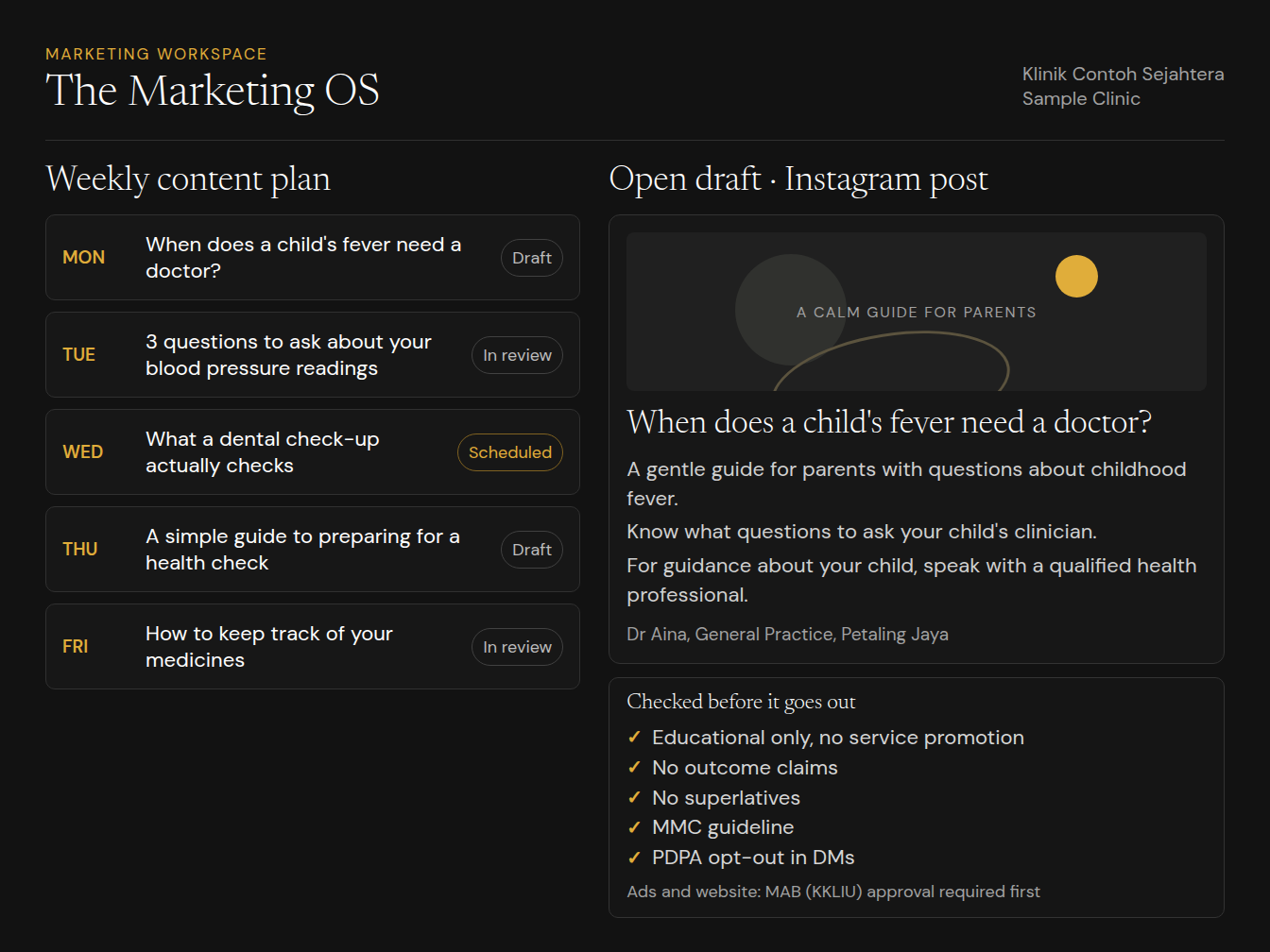 Marketing OS content calendar